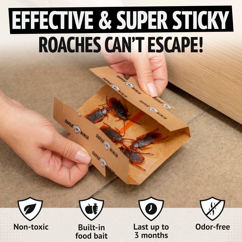 Super Ninja Roach Traps Indoor – 6 Pack, Roach Killer
