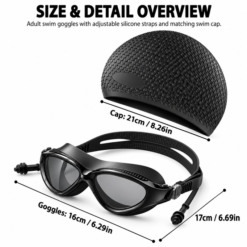 Swimming Goggles for Adults – Anti-Fog UV Protection Lenses with