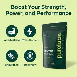 Purolabs Creatine Monohydrate Powder 300g | Unflavoured 100% Pure Micronised Creatine | Supports Muscle Growth, Recovery & Strength Performance | 60 Servings
