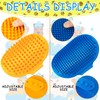 Ponpon 3PCS Dog Bath Brush with 4Pcs Toothbrush, Scrubber and