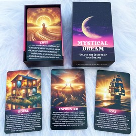 Mystical Dream Oracle Deck, Oracle Cards for Beginners, 80 Dream Symbol Oracle Deck for Intuition, Shadow Work, and Emotional Healing, Spiritual Self-Discovery, Night Vision Interpretation Tool