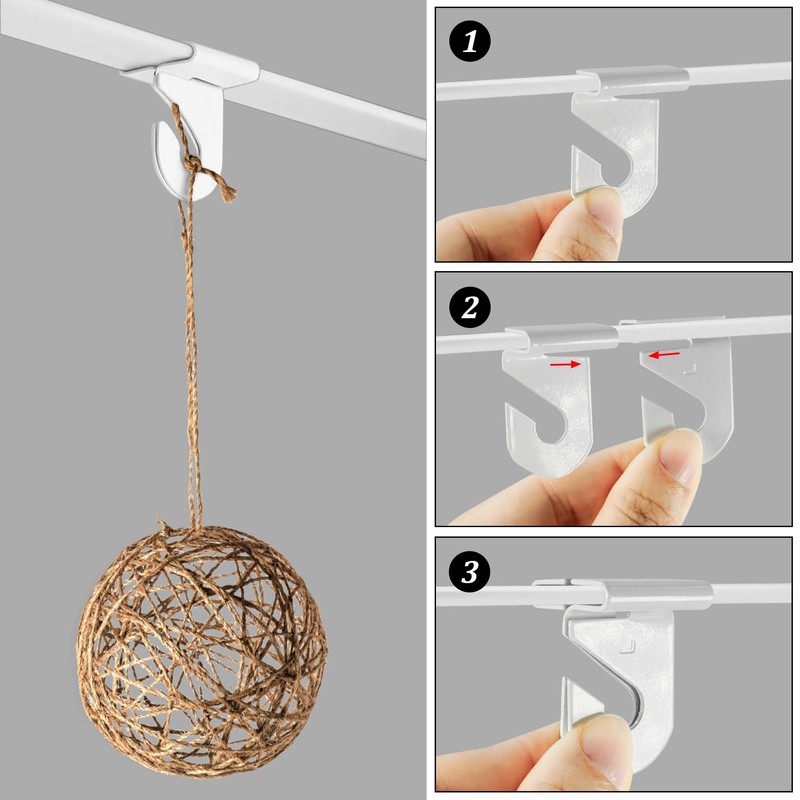 Philbinden 40Pairs PCS Drop Ceiling Hooks for Hanging,20 White Heavy