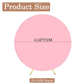 CREATCABIN 6.6 FT Pink Round Backdrop Cover Adjustable Polyester Arch Backdrop Cover for Circle Arch Stand Wedding Arch Photography Decoration Backdrop Cover Cloth Birthday Anniversary Wedding Party
