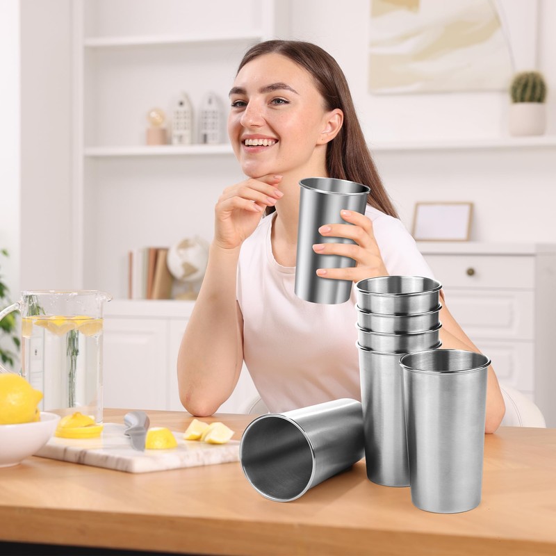 Ruisita 6 Pack 20 oz Stainless Steel Cups Metal Shatterproof