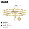 Memorjew Ankle Bracelets for Women Initial Anklet, 14K Gold Plated