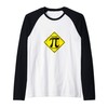 Warning Irrational Pi Symbol Sign Raglan Baseball Tee