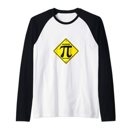 Warning Irrational Pi Symbol Sign Raglan Baseball Tee