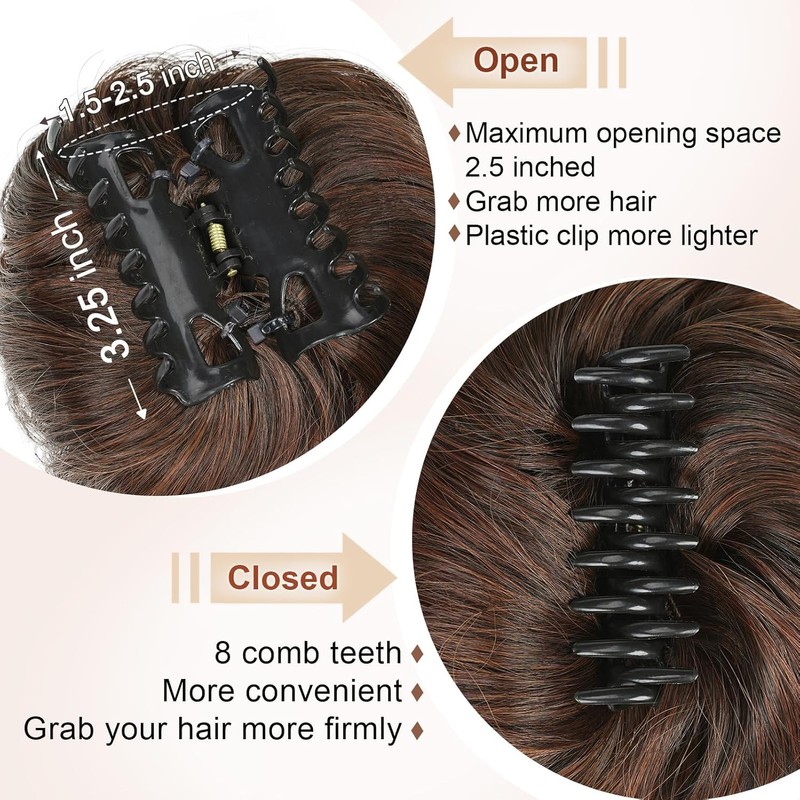 Messy Bun Clip in Bun Hair Extensions Claw Clip Hair