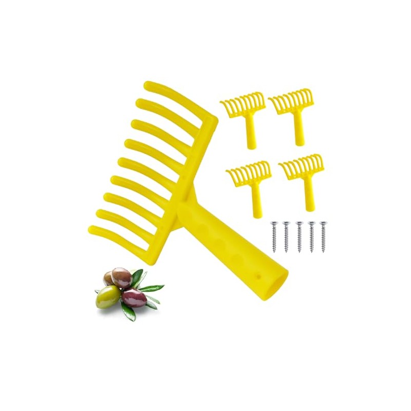 Crisalide - 5 Pieces Olive Rake Comb 9 Teeth Plastic