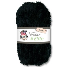 Frida's Wollhaus Frida's 100 g #Eleventh Teddy Amigurumi Knitting Crochet Wool Yarn 24 Colours (988 | Black)