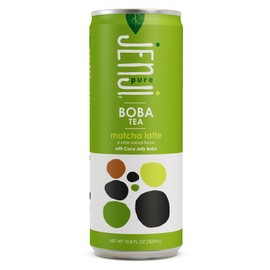 Jenji Pure Boba Tea, Matcha Latte Flavor | 10.8 fl oz, Pack of 12 | Plant-Based Beverage
