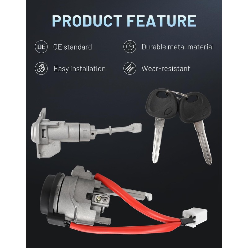 Ignition Lock Cylinder with 2 Keys and Switch Ignition Switch