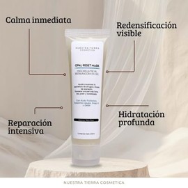 Nuestra Tierra Cosmética Opal Reset Mask, Mascarilla Facial Restauradora en Gel, con Ácido Hialurónico, Exosomas Azules, Snap-8 y GABA, 100ml