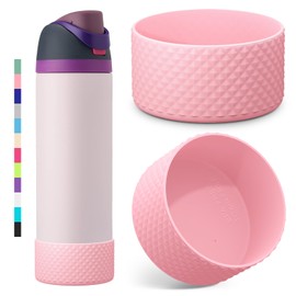 2PCS Diamond Silicone Boot for Owala Water Bottle 24 oz 32 oz 40 oz, Anti-Slip Protective Sleeve for Owala Twist,FreeSip and Flip Stainless Steel Water Bottle, BPA-Free, Dishwasher Safe, Accessories
