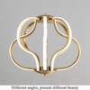 Munbea Modern Gold LED Chandelier with Remote Control, Dimmable LED