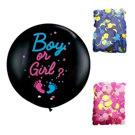Gender Reveal Balloons, Gender Reveal Balloons, with Confetti, Surprise, Boy or Girl, Gender Reveal Party Supplies, Large Black Balloons