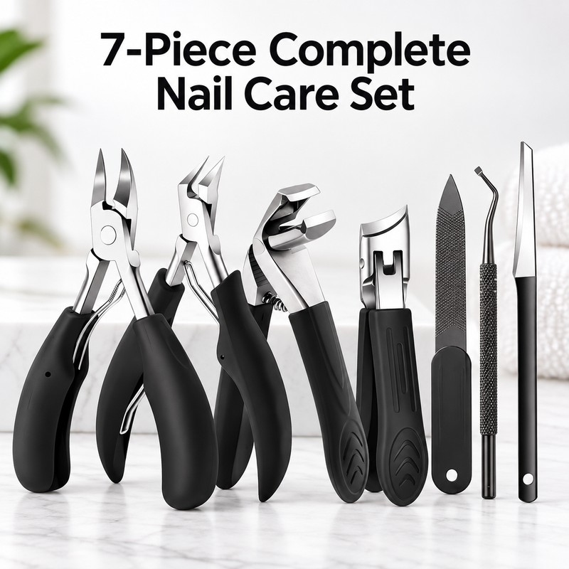 7pcs Stainless Steel Nail Care Tool Set – Manicure &