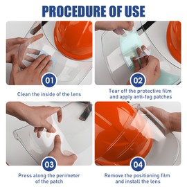 Helmet Visor Anti Fog Film, Motorcycle Universal Protective Anti-fog Film Clear Helmet Shield Lense Insert Transparent Motorbike Helmet Cover Resistant Waterproof Sticker with Cleaing Kit Accessories