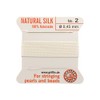Griffin 100% Natural Silk Beading Cord String Thread - White