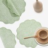 HOMBYS Quilted Placemats Set of 4 Washable Round Placemats for