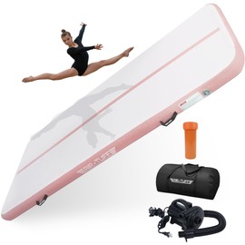 AIR TUFF Inflatable Gymnastics Mat | Air Tumbling Track with Electric Pump for Home Gym, Yoga, Cheer, Gymnastics Equipment | Includes Mat Bag | Perfect for Kids and Adults, Indoor and Outdoor Use