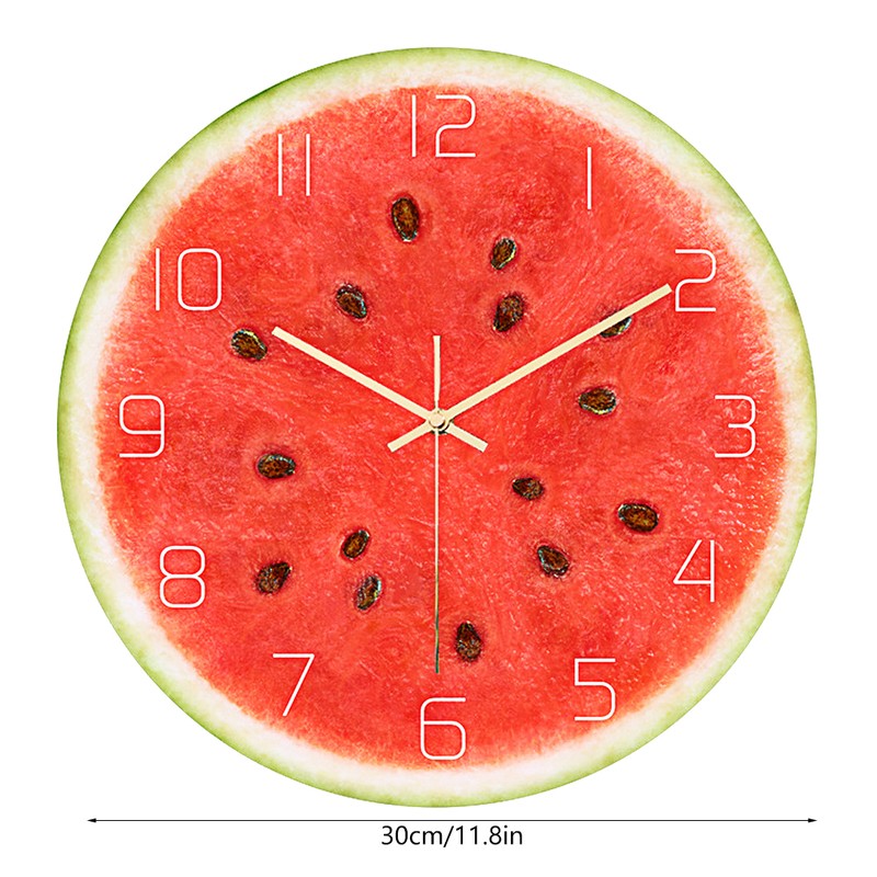 Watermelon Pattern Acrylic Office Home Room Wall Hanging Round Clock
