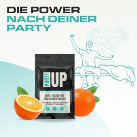 PARTYUP After Party Capsules with Electrolytes & Vitamins, 20 Vegan Anti-Hangover Capsules for 5 Party Nights, 25 Natural Ingredients, 1 x 20 Capsules