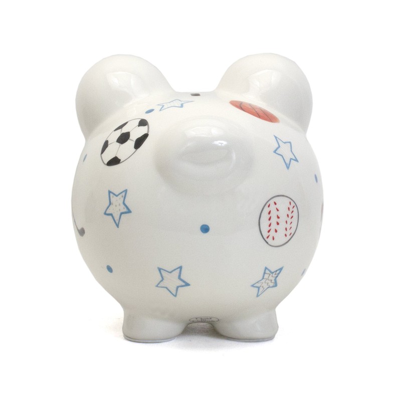 Child to Cherish Ceramic Piggy Bank for Boys, Sports Star