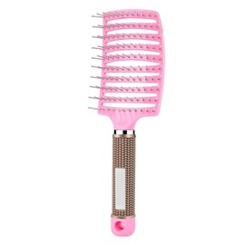 MKUCCD Hair Brush, Professional Curved Vented Brush for Faster Blow Drying for Women, Men, Paddle Detangling Brush for Wet Dry Curly Thick Straight Hair (Pink)