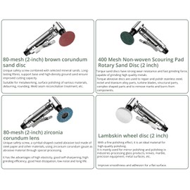 EYPINS Air ‎Right Angle Die Grinder 1/4" 90 Degree Heavy Duty 20,000 RPM Compressed Sander Polisher Tool for Contour Grinding, Polishing, Milling, 12PCS
