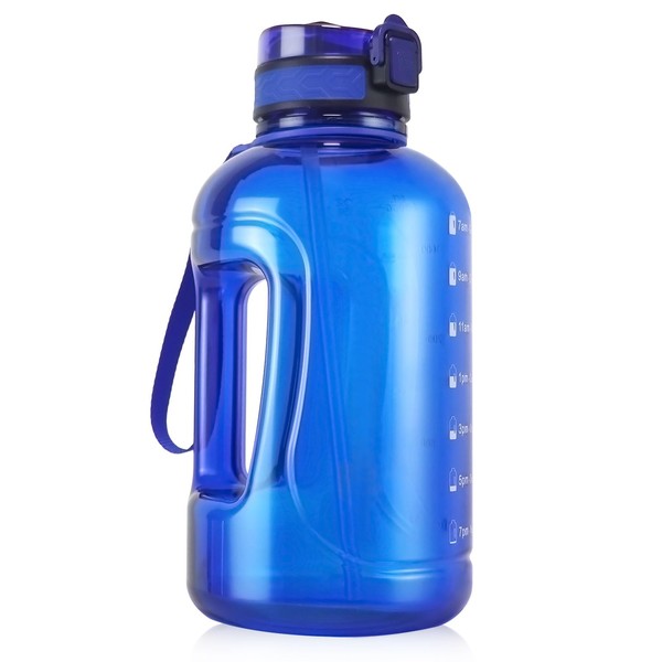 64oz Water Bottles 2 Litre Large with Time Markings, 2L