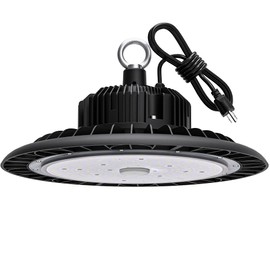 UFO LED High Bay Light 100W 14000 LM with US Plug 5ft Cable, 5000K Daylight, IP65 Waterproof, Non-Dim, Commercial Warehouse Workshop Factory Barn Garage Lowbay Area Lighting Fixture