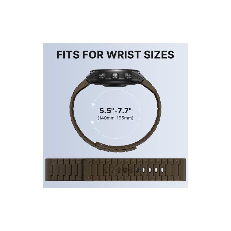 Bandletic Magnetic Silicone Watchband Compatible with Garmin 22mm Quick fit