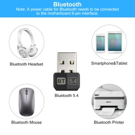 TNSLAND Bluetooth 5.4 Adapter, Bluetooth Adapter PC, USB Bluetooth Adapter, Bluetooth Stick Bluetooth Dongle, Bluetooth Stick für PC, Plug-and-Play PC Bluetooth USB Adapter für win7 8 8.1 10 11