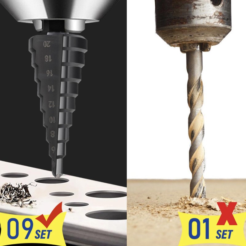Okaywork 3 Pieces Step Drill Set, Hex Shank Step Drill