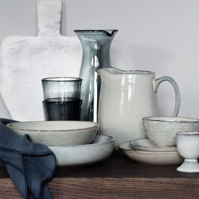Broste Copenhagen Nordic Sand Cup with Saucer, Stoneware, Cream, 14