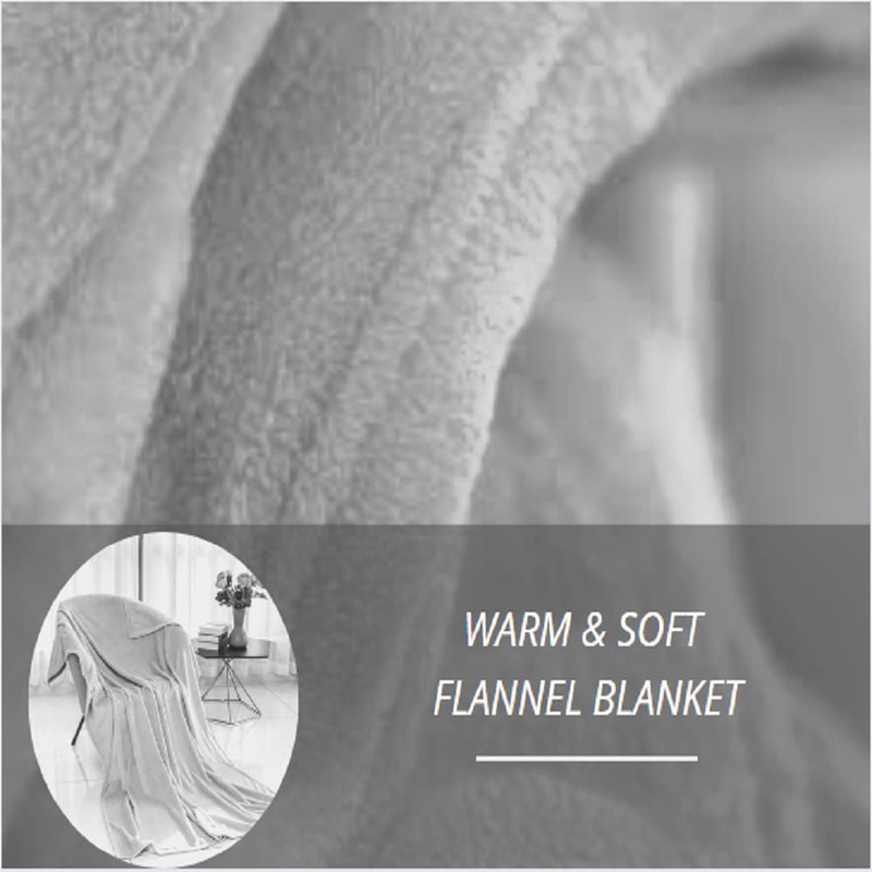 funky gadgets Flannel Fleece Blanket Throw - Grey Soft Warm