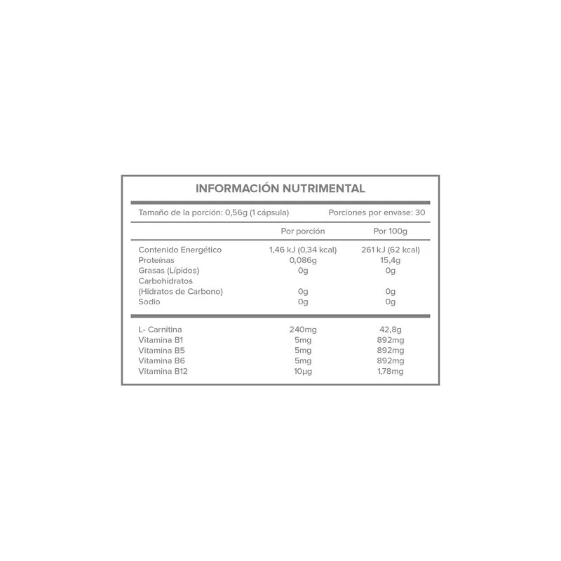 Naturex Carnitinab 560 Mg Frasco 30cápsulas