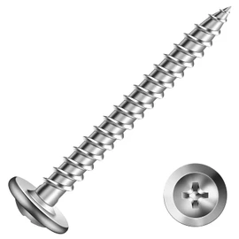 #8 x 1-1/2" Wood Screw 100Pcs 410 Stainless Steel Standard Thread Truss Head Fast Self Tapping by SG TZH