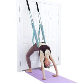 Correa de estiramiento de yoga, fitness, estirador de piernas ajustable para la flexión de la espalda, mejora la flexibilidad de la espalda, equipo de gimnasio en casa para rehabilitación, pilates, ballet, animadoras, gimnasia (azul)