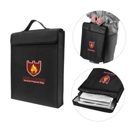 Fireproof Money Document File Bag Pouch Cash Bank Cards Passport Valuables Organizer Holder Safe Storage for Home Office