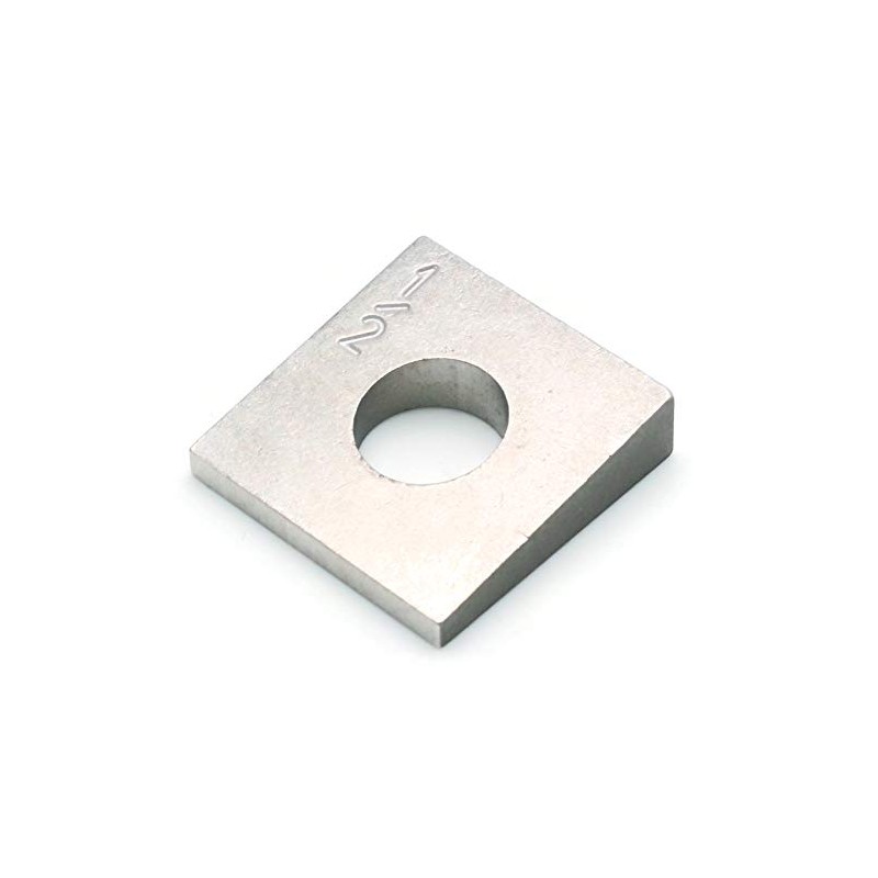 Beveled Square Washers in 304 Stainless Steels - 1/4" -