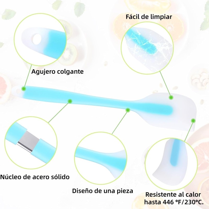 4 Espátulas Miserable Silicon Flexibles - Espatulas Silicona,Sin BPA,Resistente al
