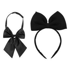 1 Piece Bow Headband And 1 Piece Girl Bow Tie, Role Play Accessories, Cute Minimalist Hair Accessories, Party Hair Accessories.