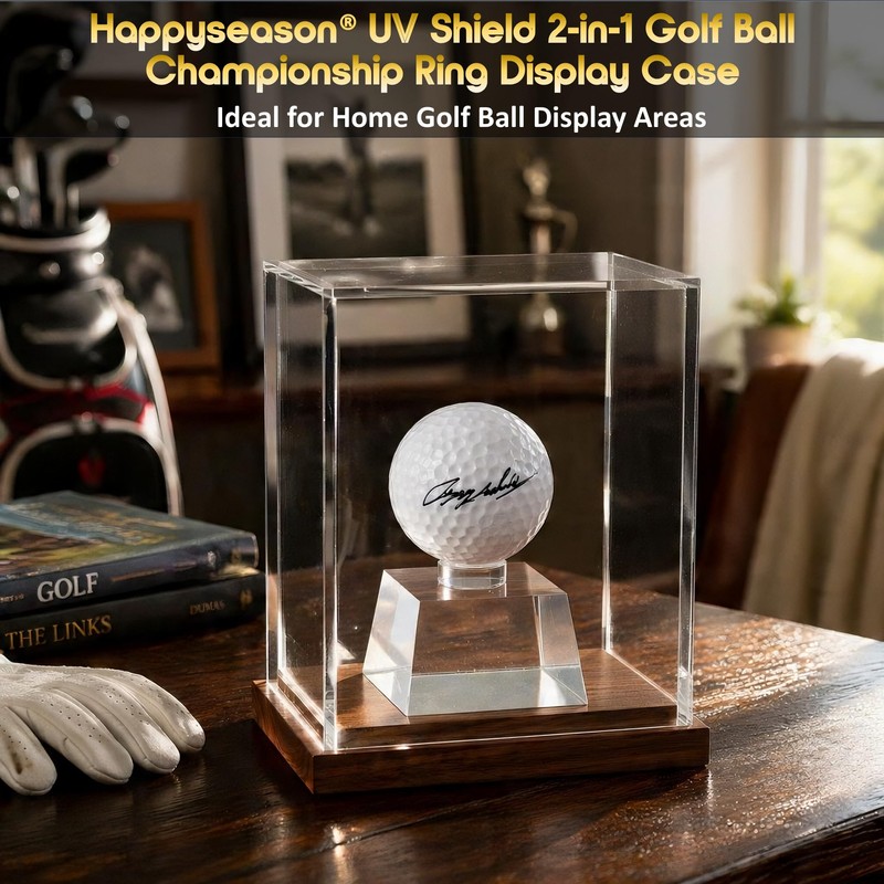 Happyseason 2-in-1 Golf Ball & Championship Ring Case Display