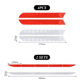 10 Car Trunk Stickers and 4 Bumper Stickers, Car Reflective Stickers, Safety Warning Stickers, Night Reflective Stickers