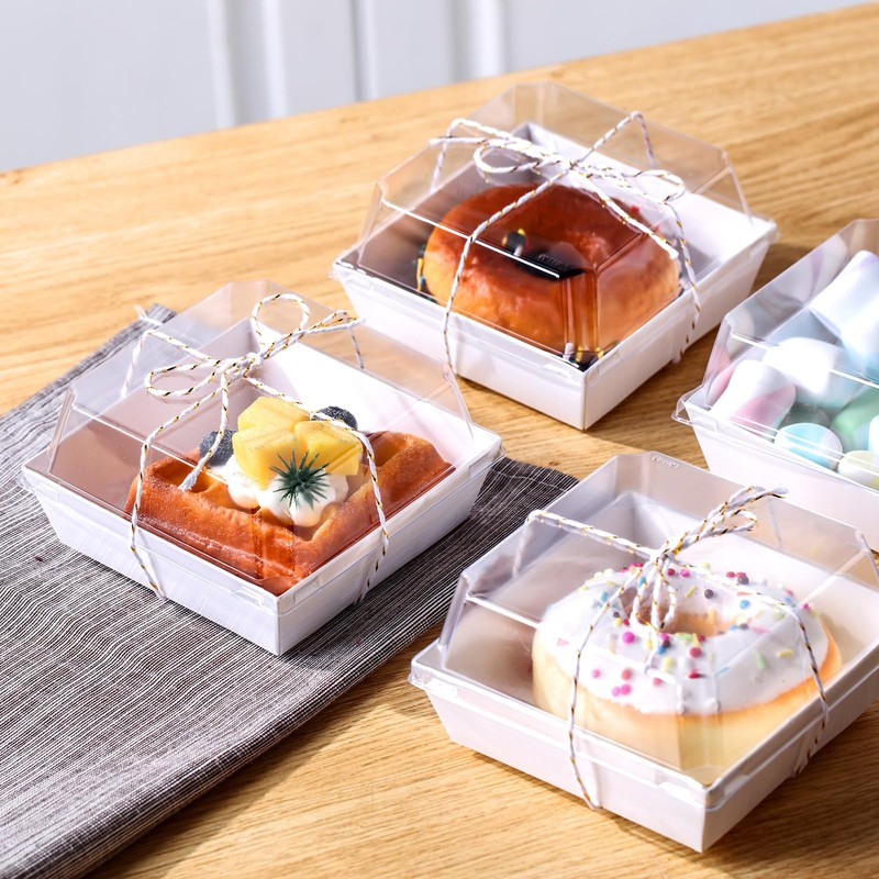 Jetec 150 Pack Charcuterie Boxes with Clear Lids and Rope