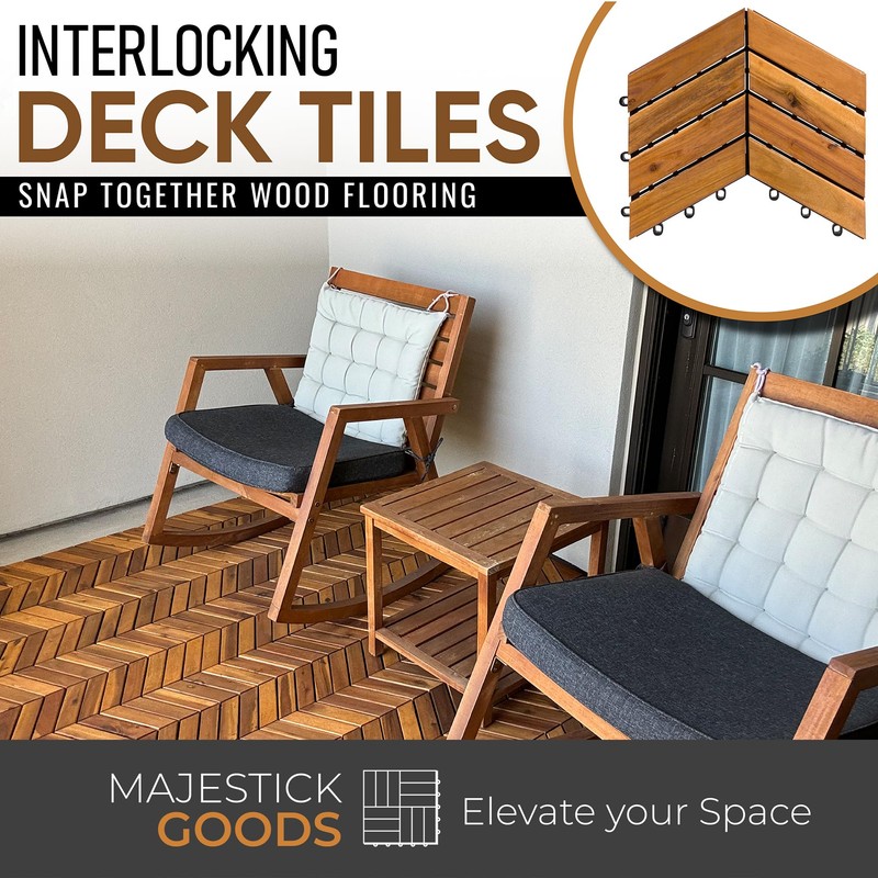 Interlocking Deck Tiles Herringbone 4 Pack Edge Tile - Non-Slip