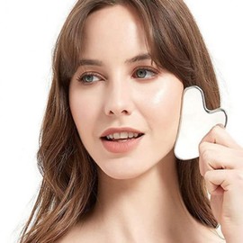 Gua Sha Massager for Face, Trapezius, Body Lymphatic Circulation Stainless Steel Wave Gua Sha 2ea