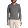 Lands' End Mens Cashmere V-Neck Sweater Charcoal Heather Regular Large